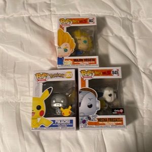 3 assorted anime funko pops